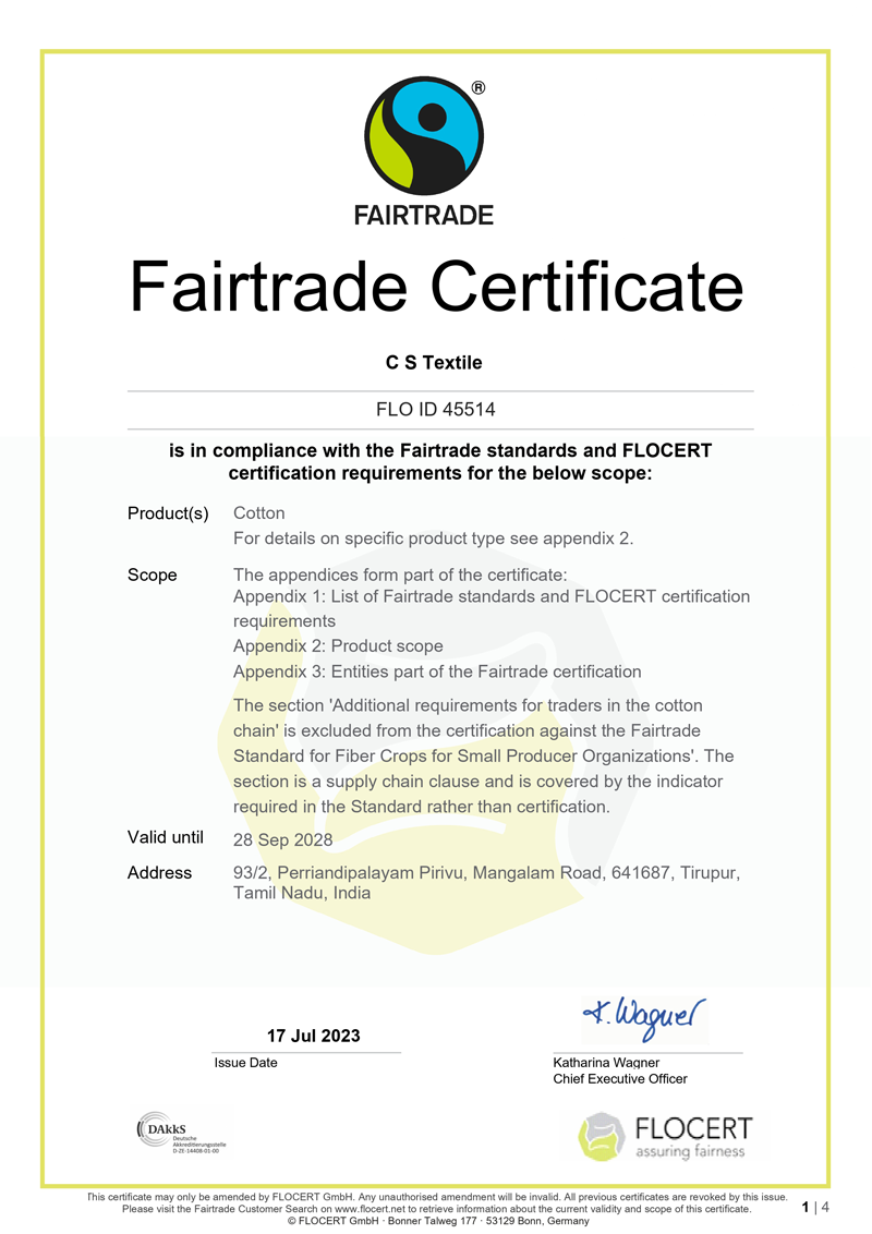 Fairtrade certificate