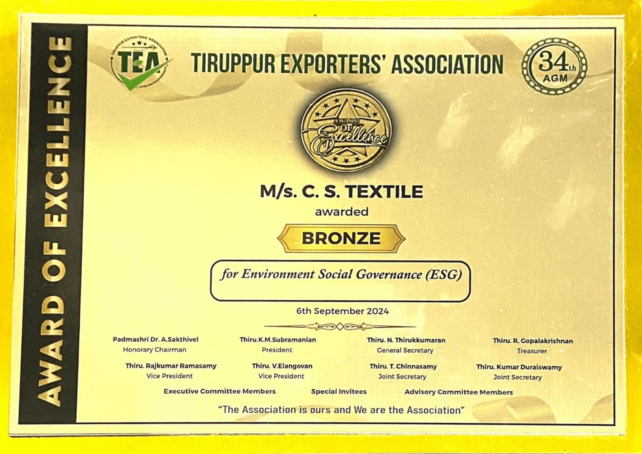 Award of Excellence Bronze presentation